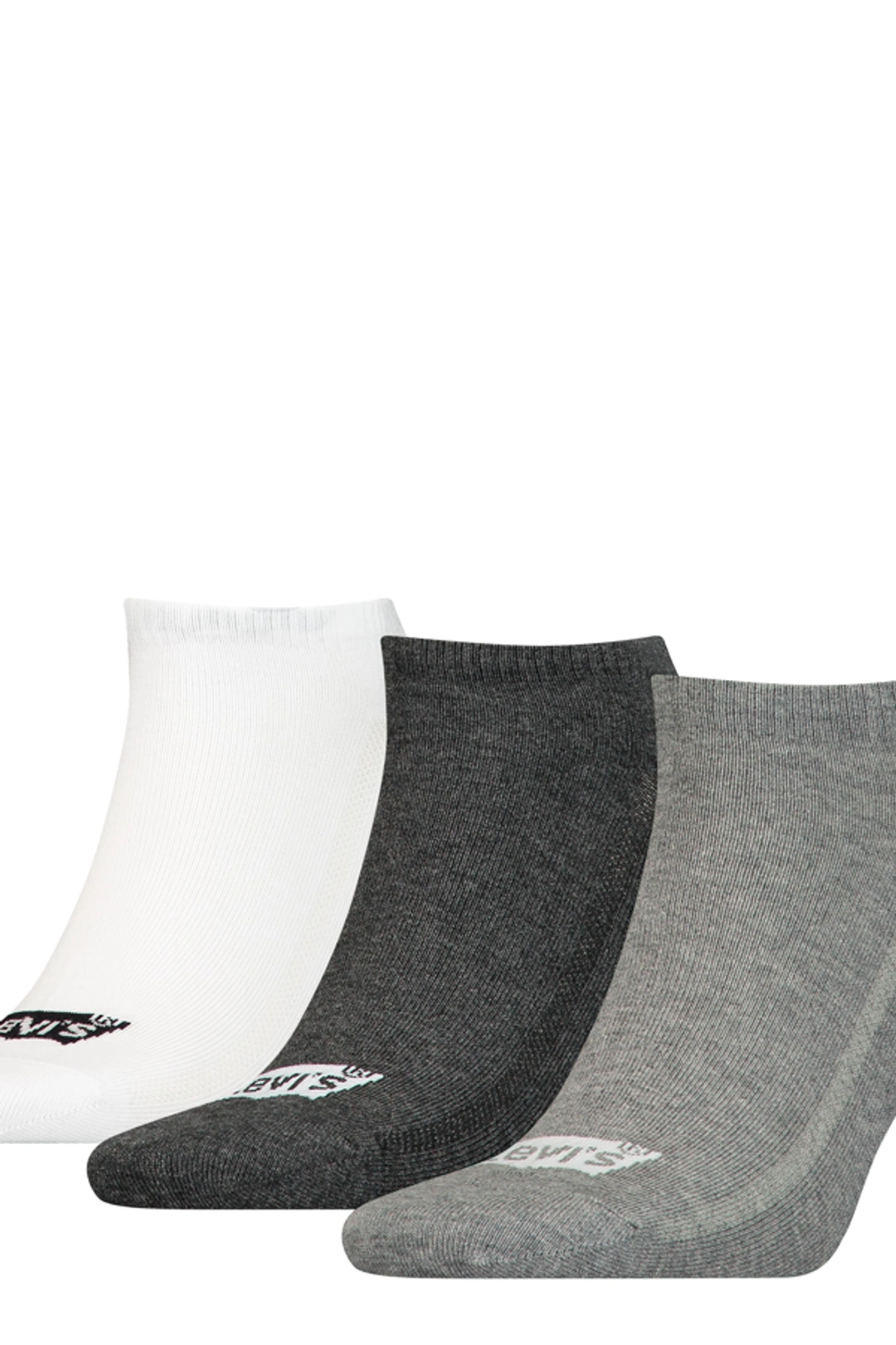 Levi's Chaussettes Basses En Coton Recyclé Logo Batwing Lot De 3 - Homme - Blanc / White - 43