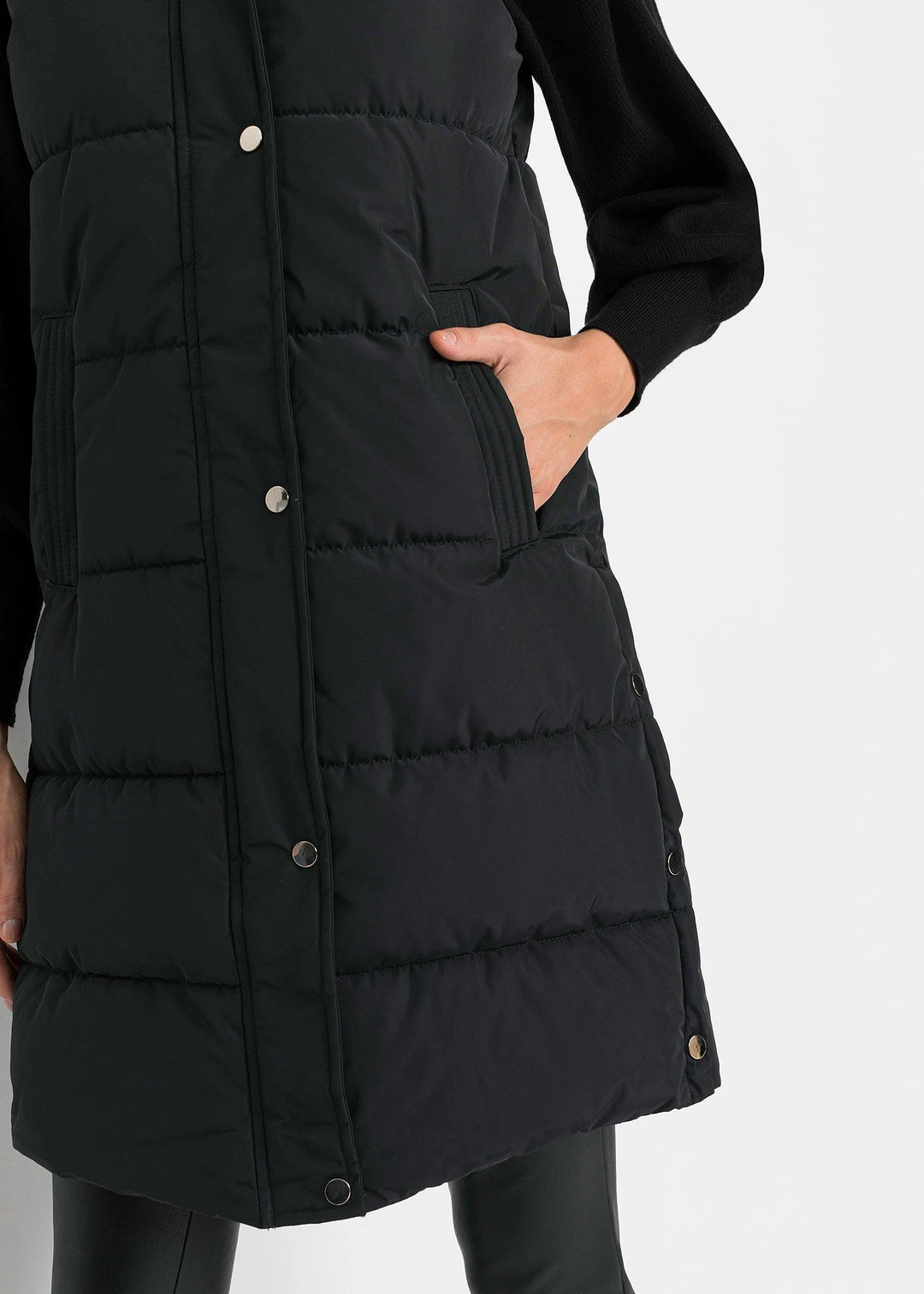 Veste matelassée sans manches avec capuche