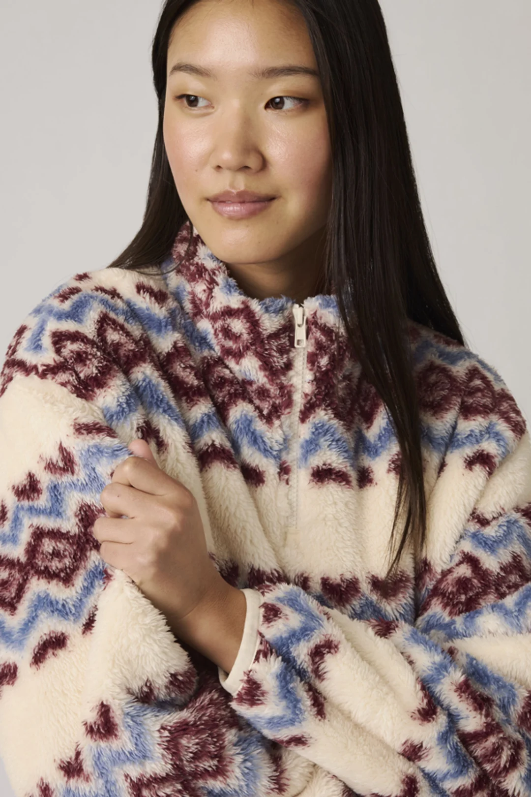 Levi's Sweat Shirt 1/4 Zip Sherpa Gemma - Femme - Vert / Mountain View - XS - 2