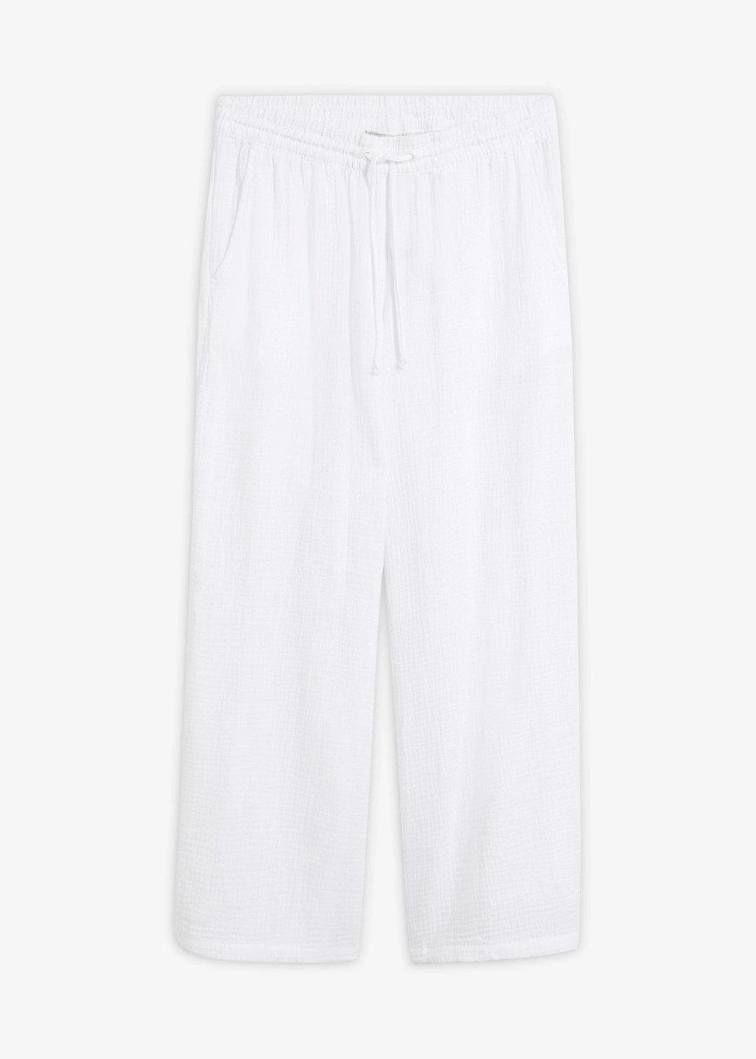 Pantalon palazzo léger en gaze de coton