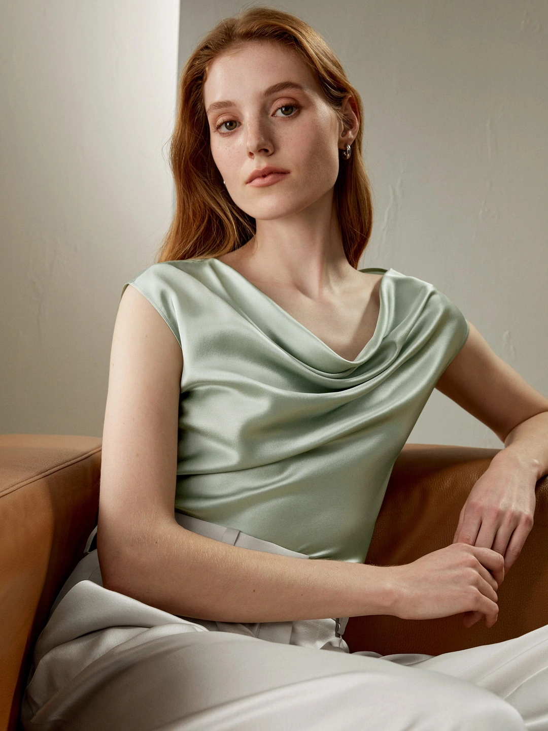 LILYSILK Haut En Soie Col Rond 100% Soie De Mûrier Vêtements Pour Femmes Petites Simple Et Classique Blanc Naturel Petite 34