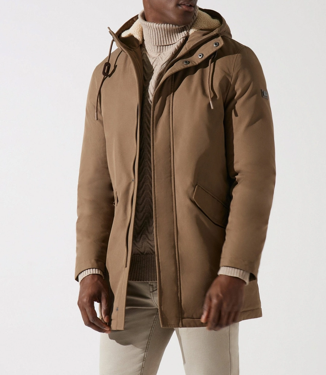 IZAC - Parka longue à capuche taupe MANCHESTER