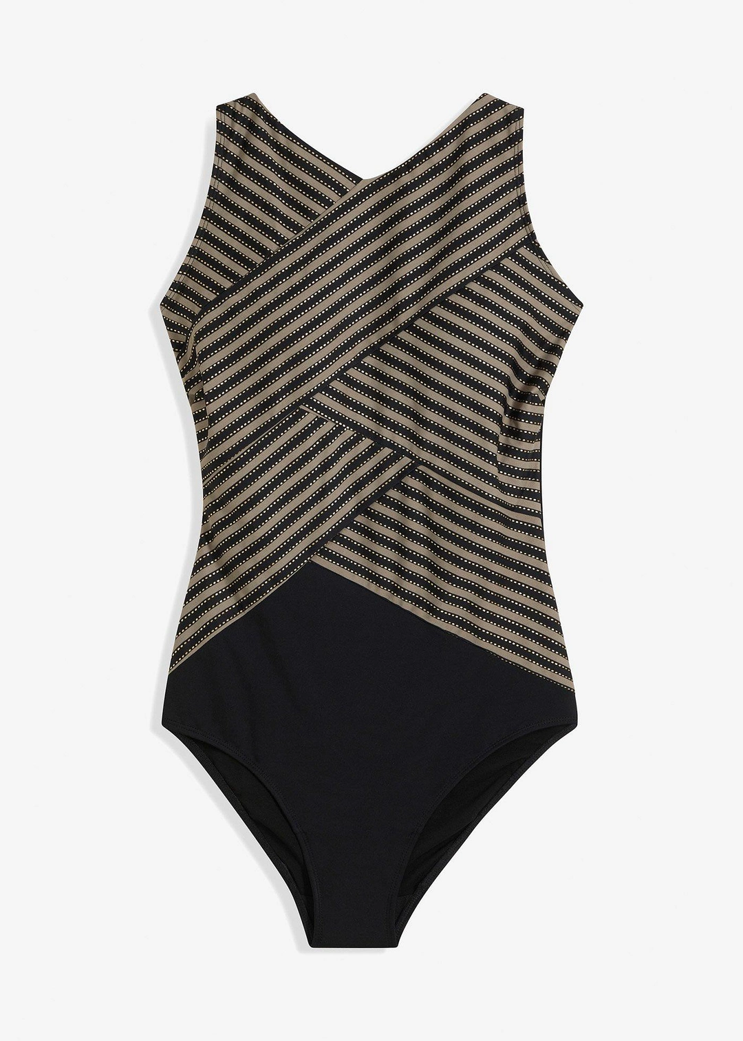 Maillot 1 pièce sculptant effet croisé, maintien modéré