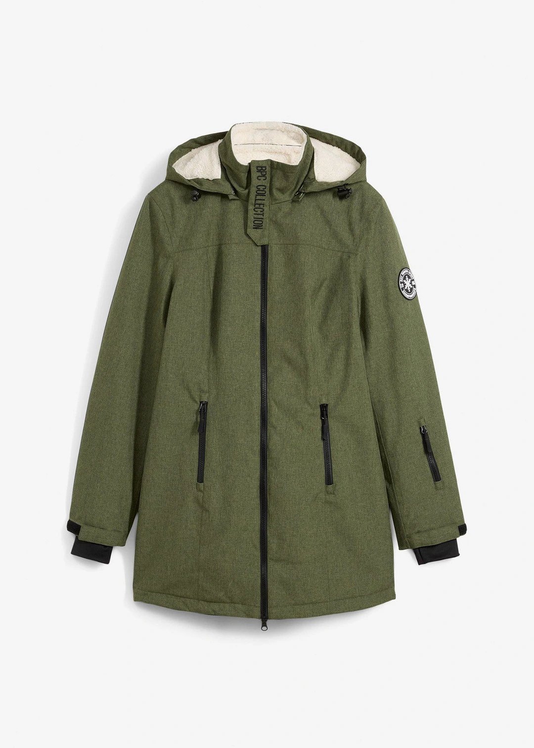 Veste longue outdoor imperméable, doublée sherpa