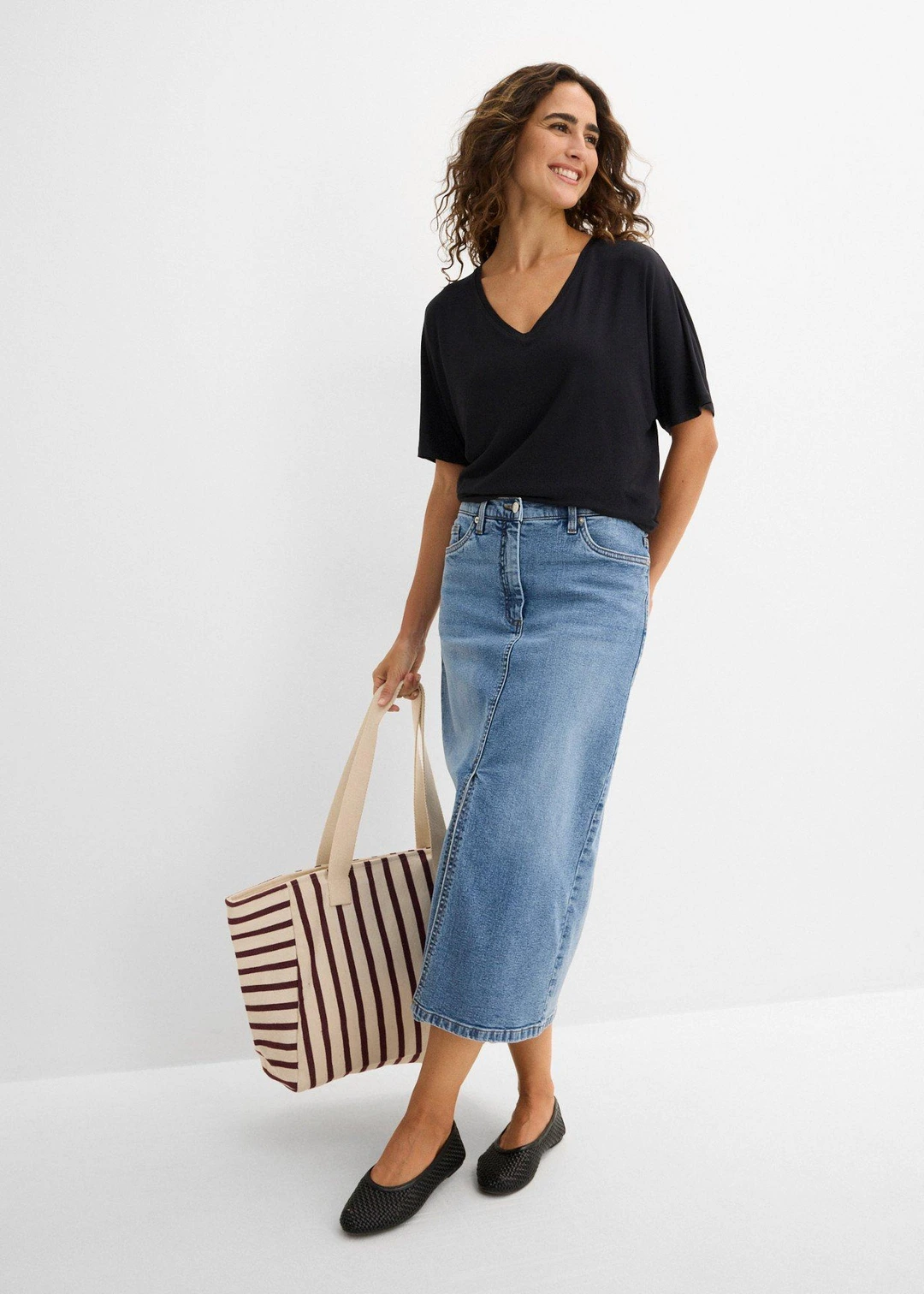 T-shirt long en viscose extensible - 2