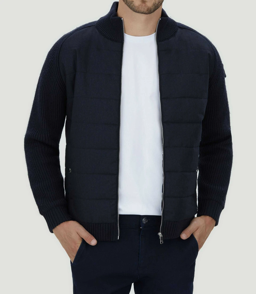 IZAC - Sweat zippé col montant marine ''SWlestat''