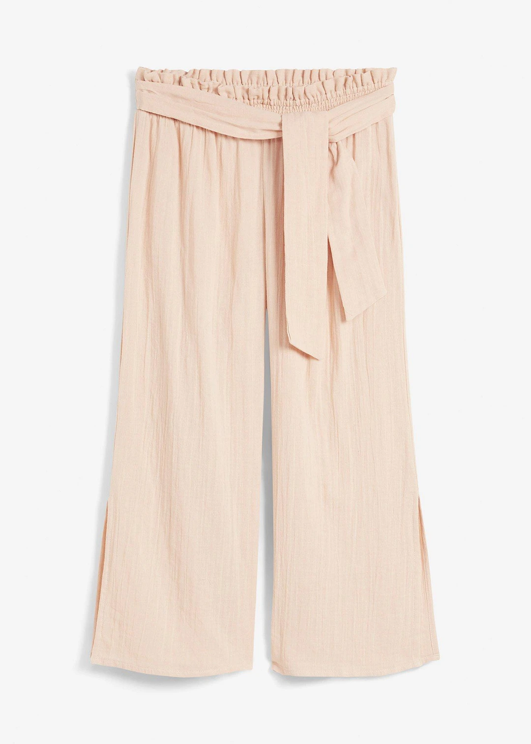Pantalon de plage en gaze de coton, longueur 3/4