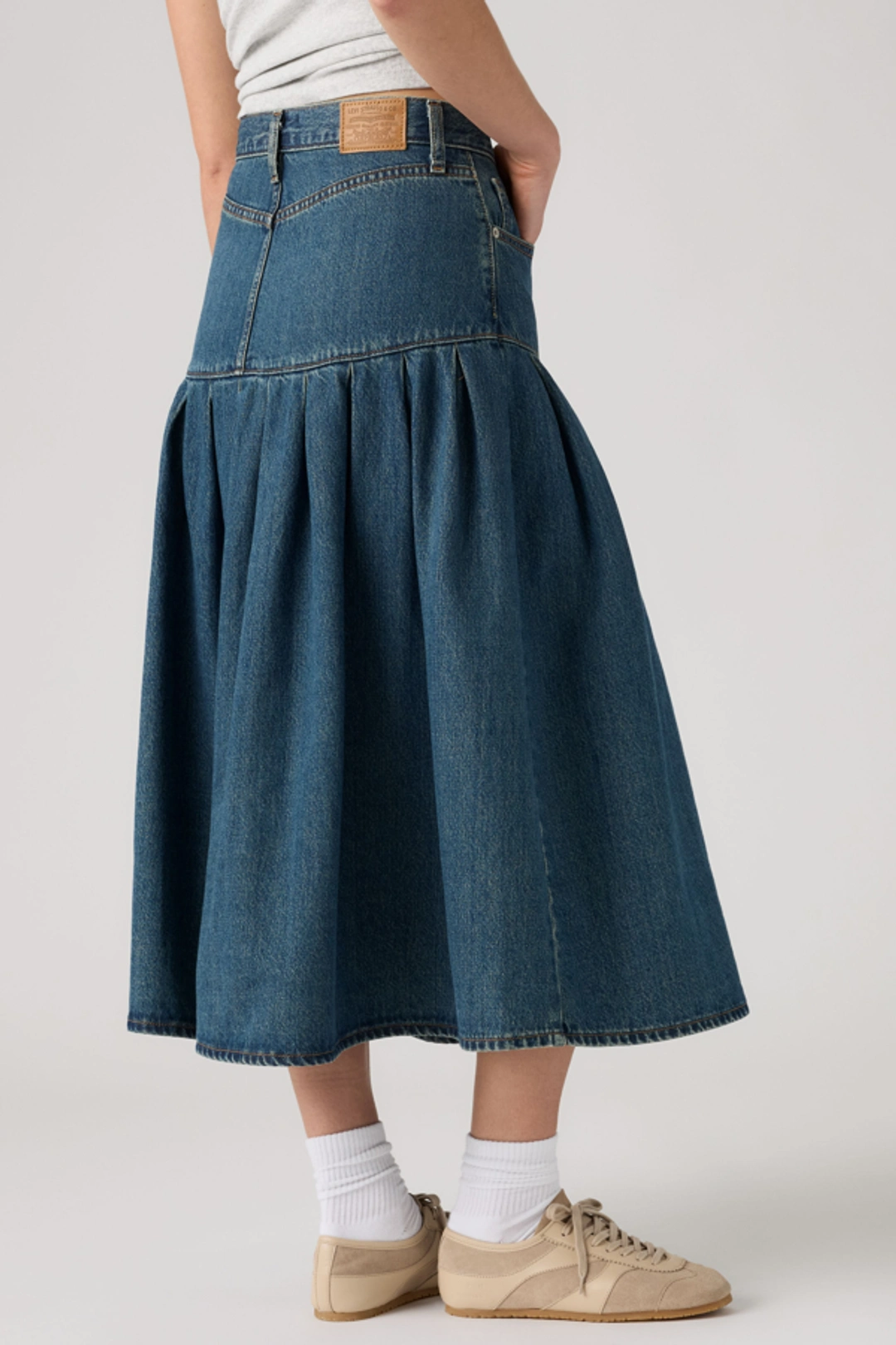 Levi's Jupe Plissée À Empiècement - Femme - Délavage Foncé / Claim My Heart - 32 - 2