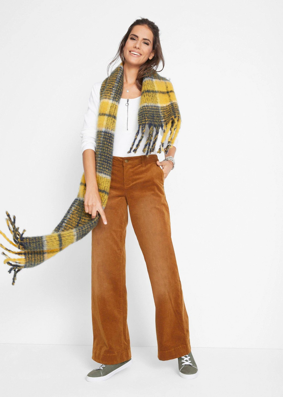 Pantalon large en velours côtelé extensible - 2