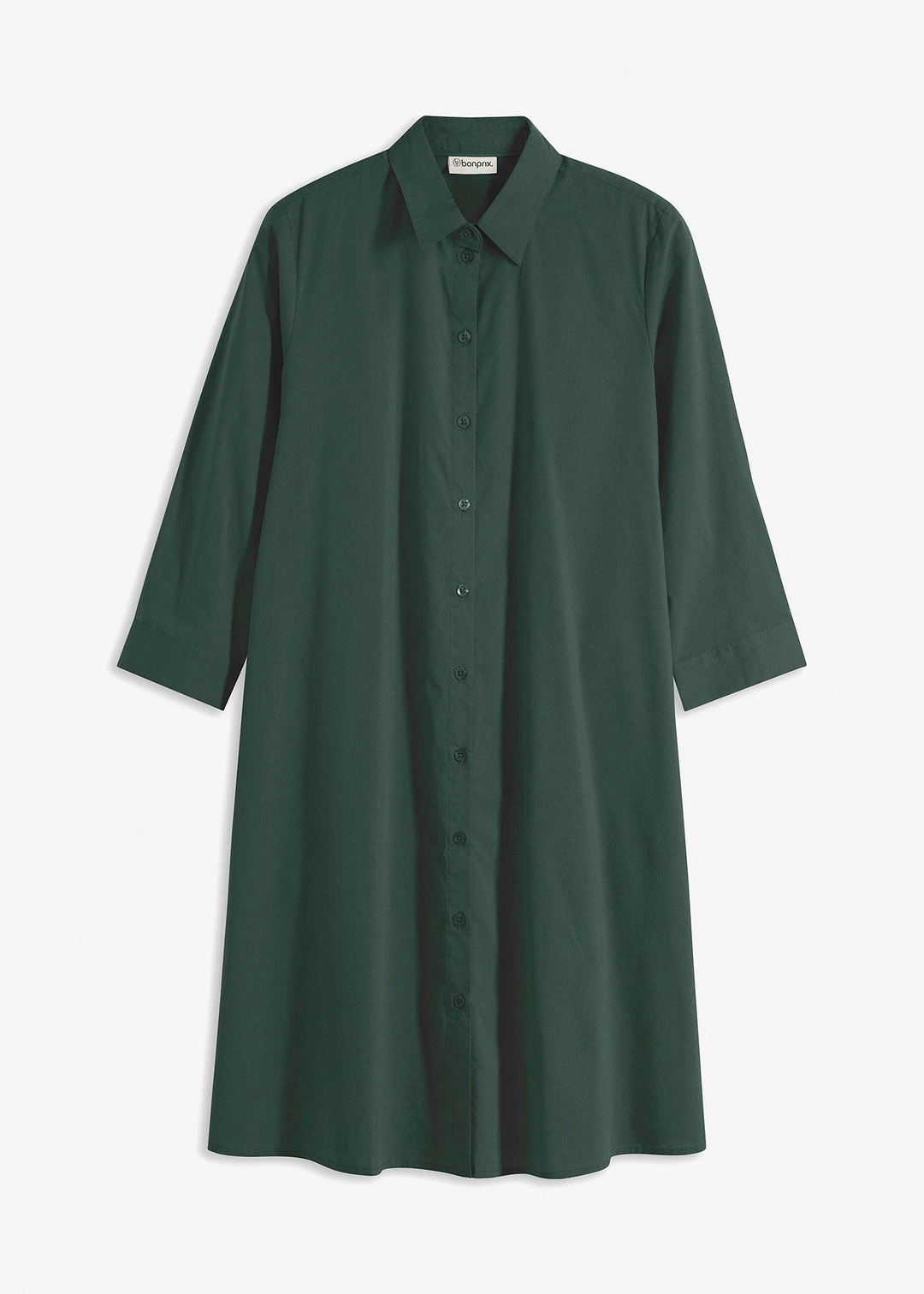 Robe-chemise en popeline solide