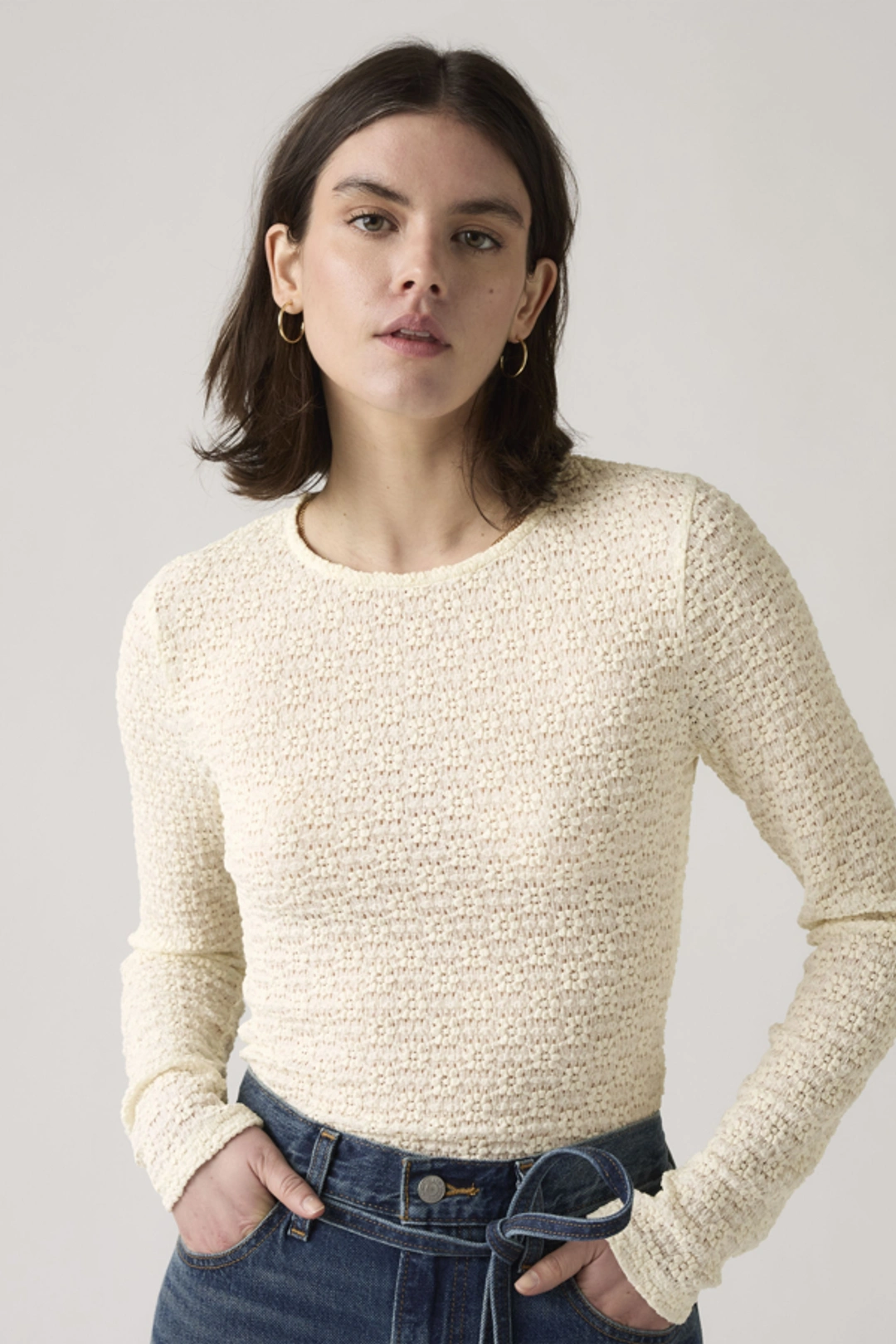 Levi's Haut Col Rond Anika - Femme - Noir / Anthracite Night - 2XS