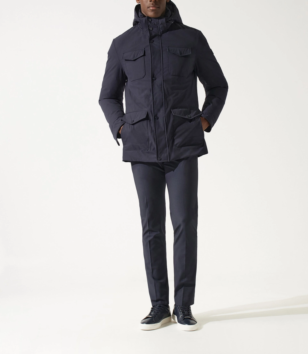 IZAC - Parka longue 4 poches marine MIRAN
