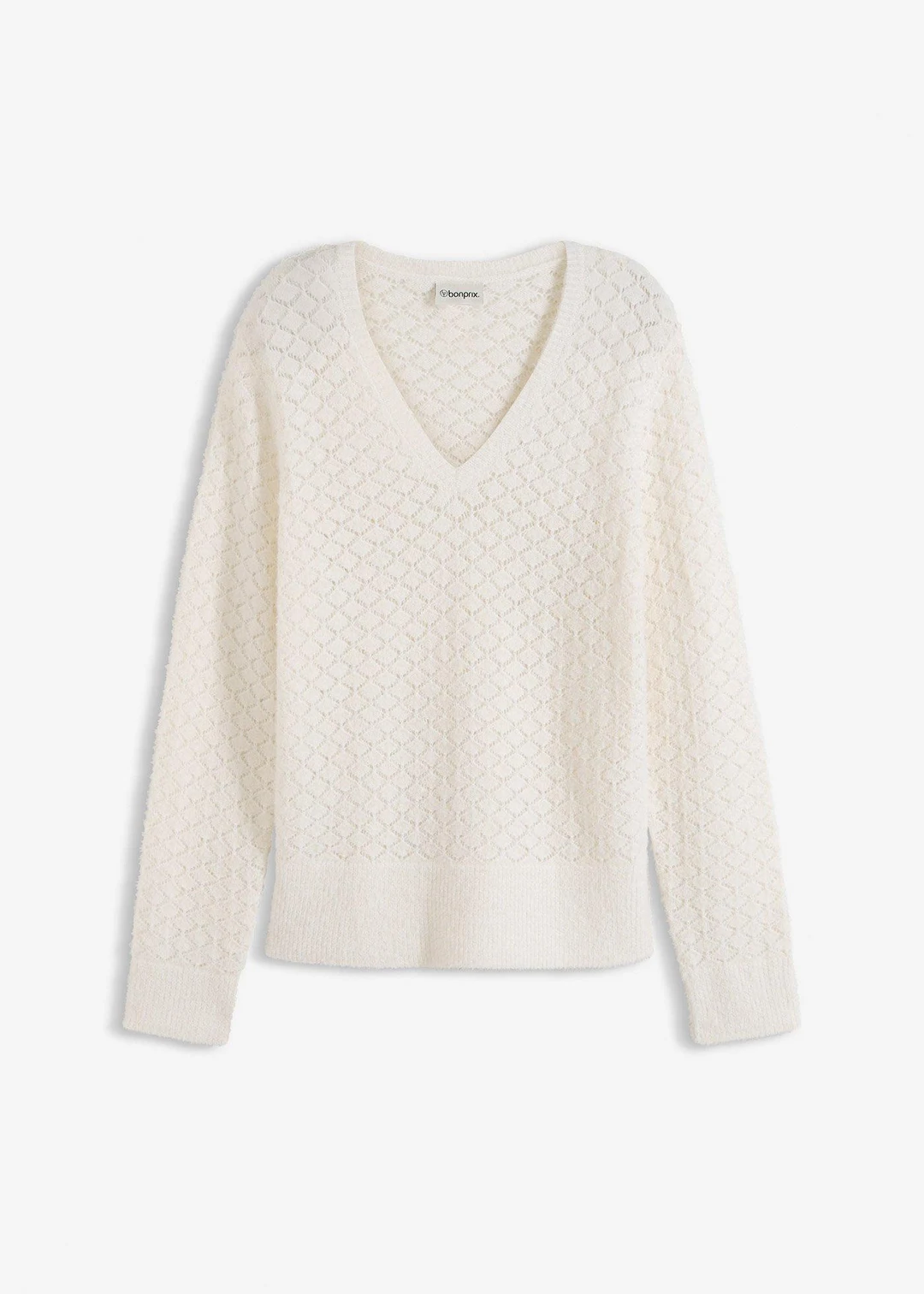 Pull ajouré avec fil peluche