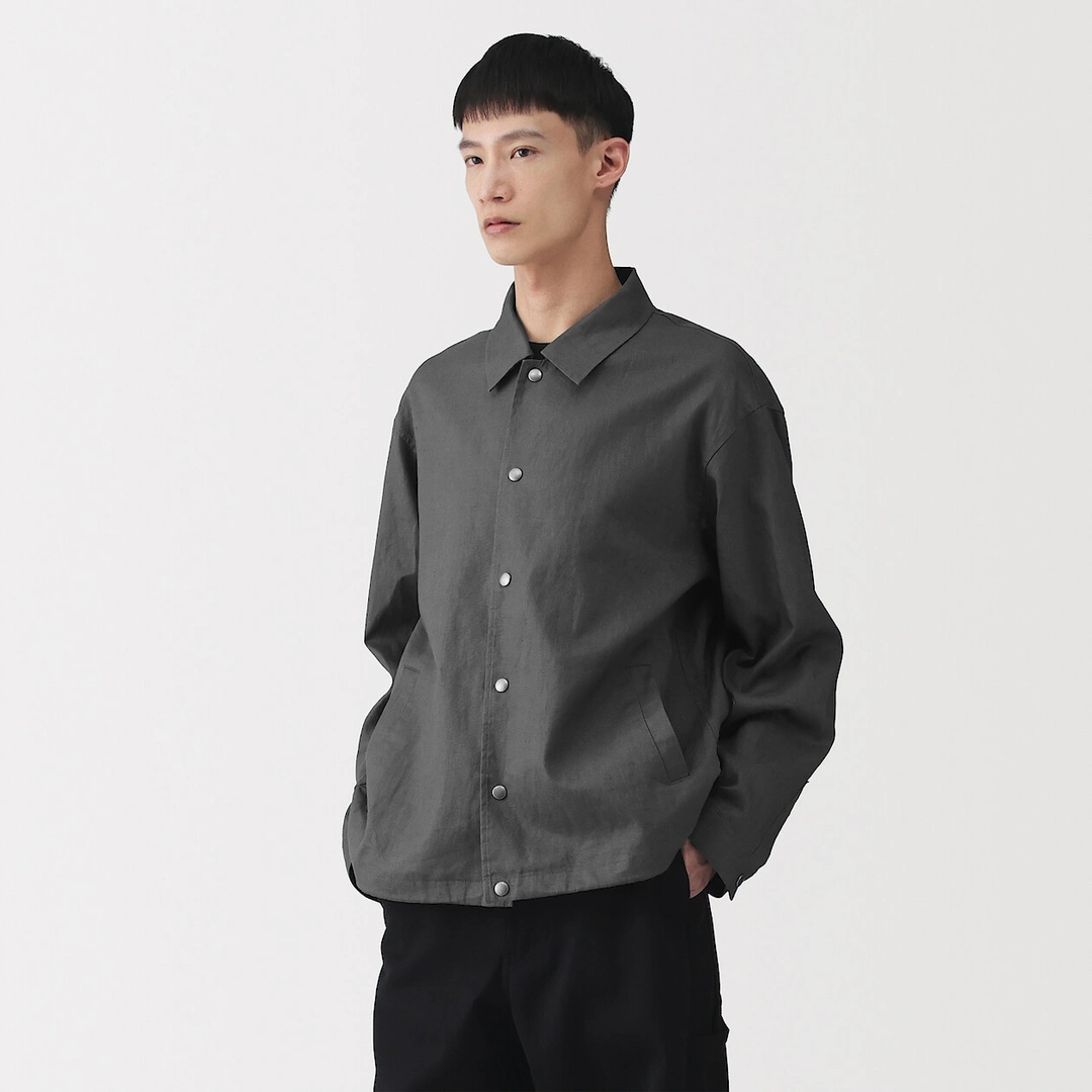 Veste en lin avec cordon de serrage pour homme