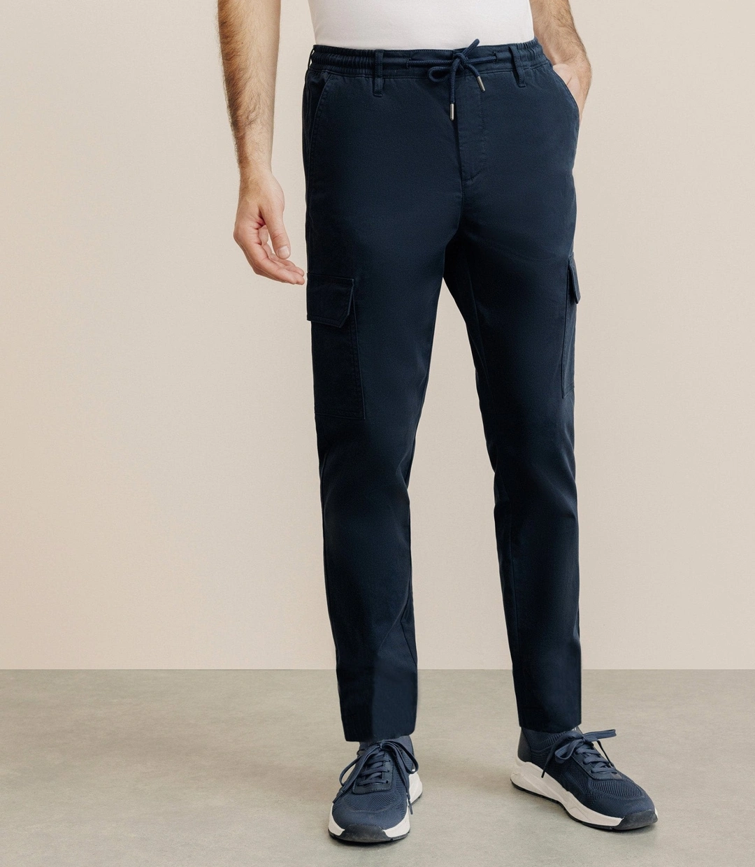 IZAC - Pantalon regular avec cordon marine