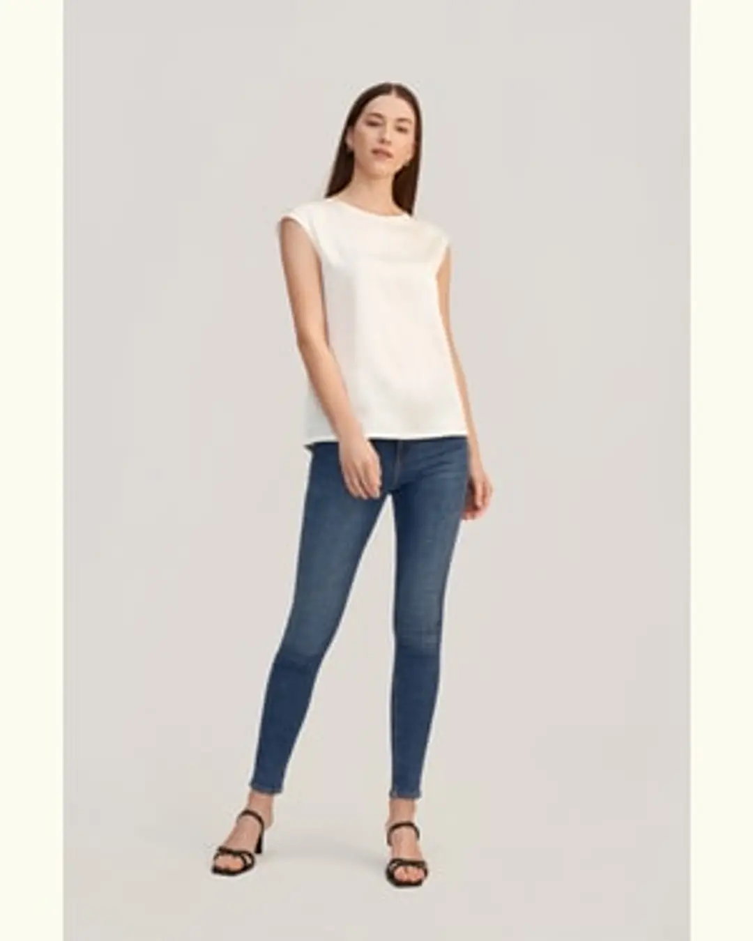 LILYSILK Tee Shirt Femme Soie Brillant, Lisse, Doux 100% Soie S'Accorde Avec N'Importe Quelle Tenue Simple Et Classique Blanc Naturel S