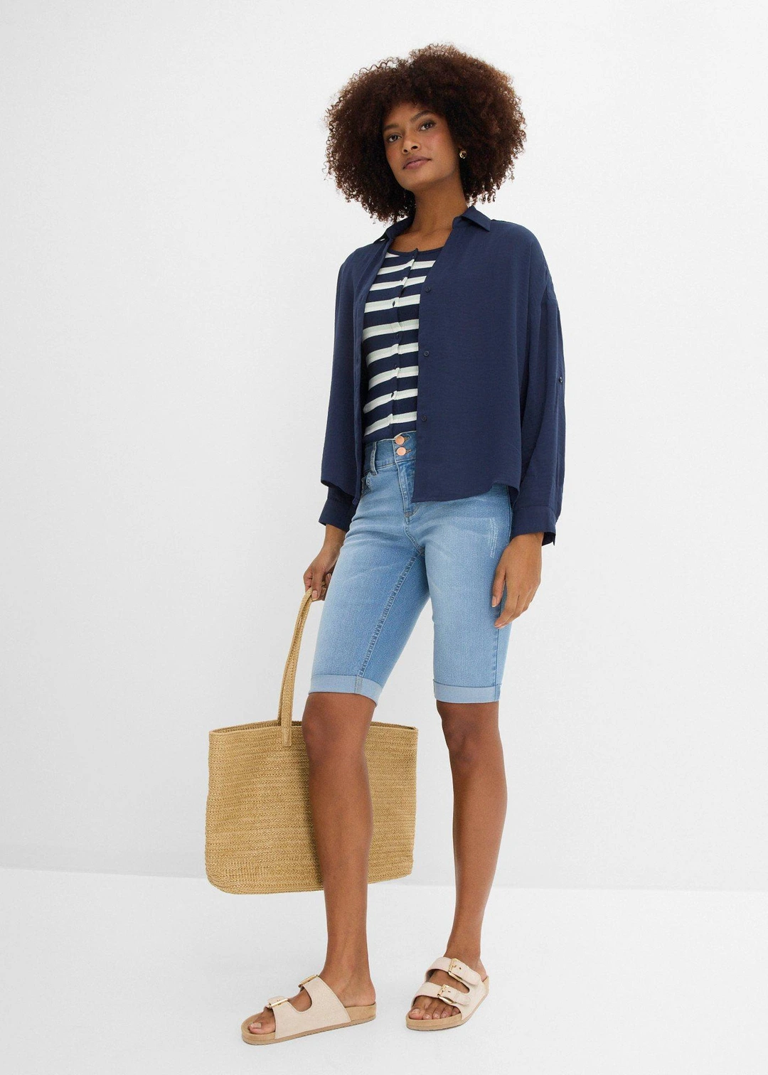 Bermuda en jean, taille mi-haute - 2