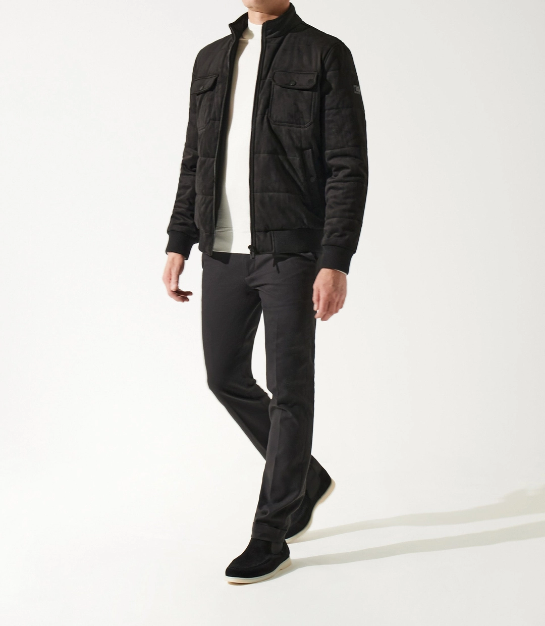 IZAC - Blouson teddy matelassé noir MEMPHIS