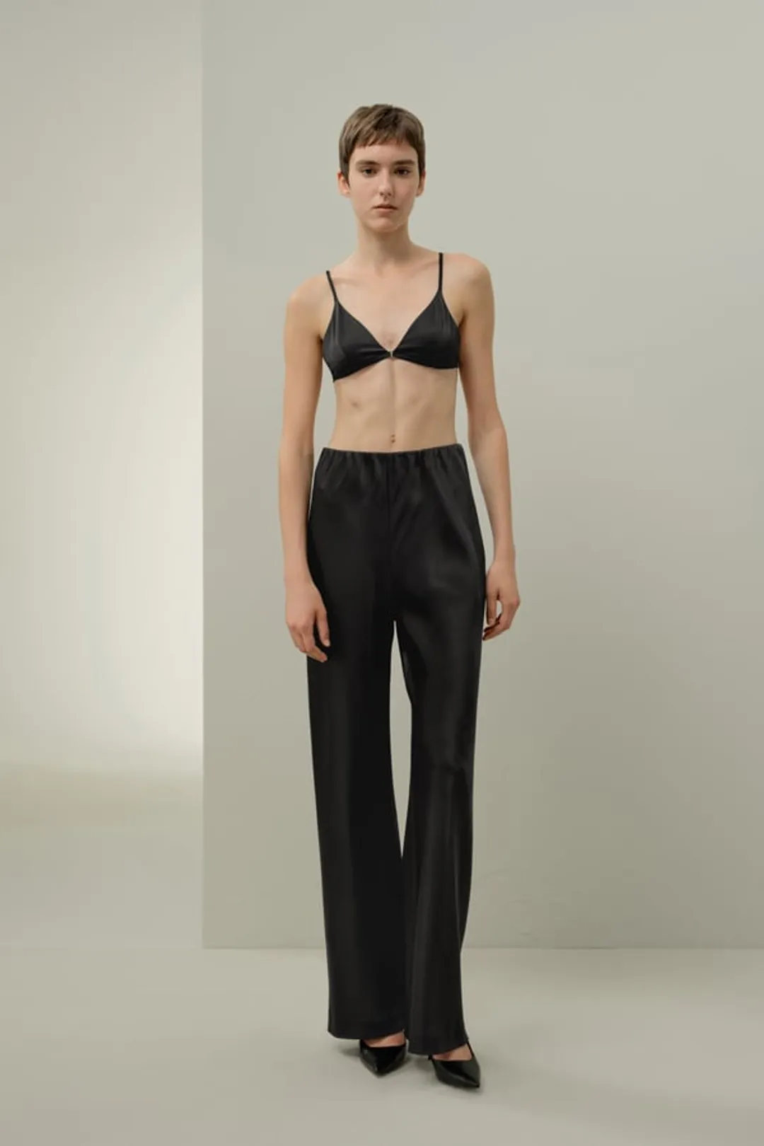 LILYSILK Soutien-gorge Triangle Soie Extensible Noir XL - Confort & Élégance en Soie Lavable