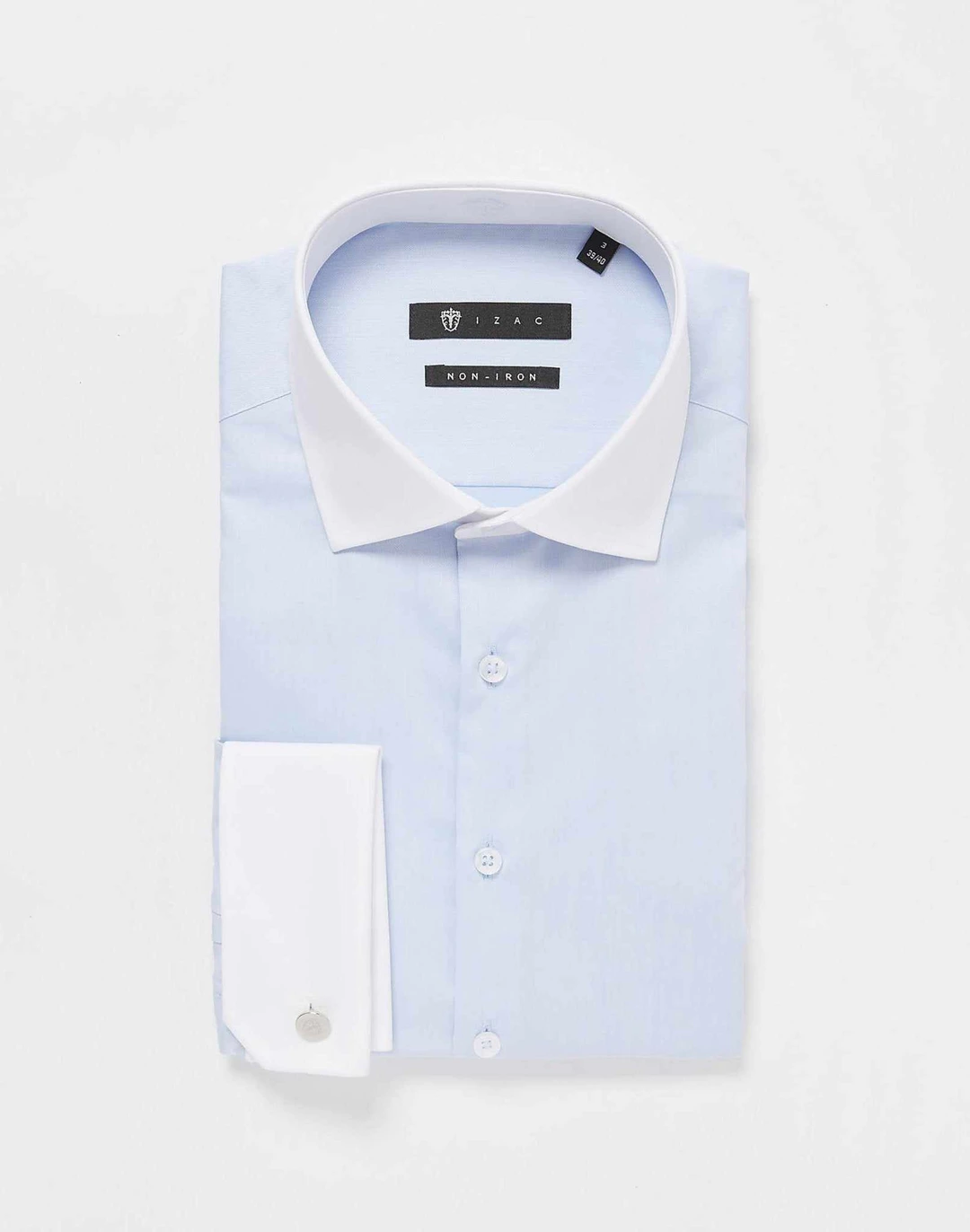 IZAC - Chemise ajustée non-iron ciel