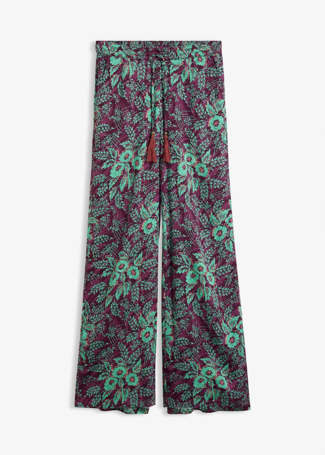Pantalon palazzo en viscose fluide