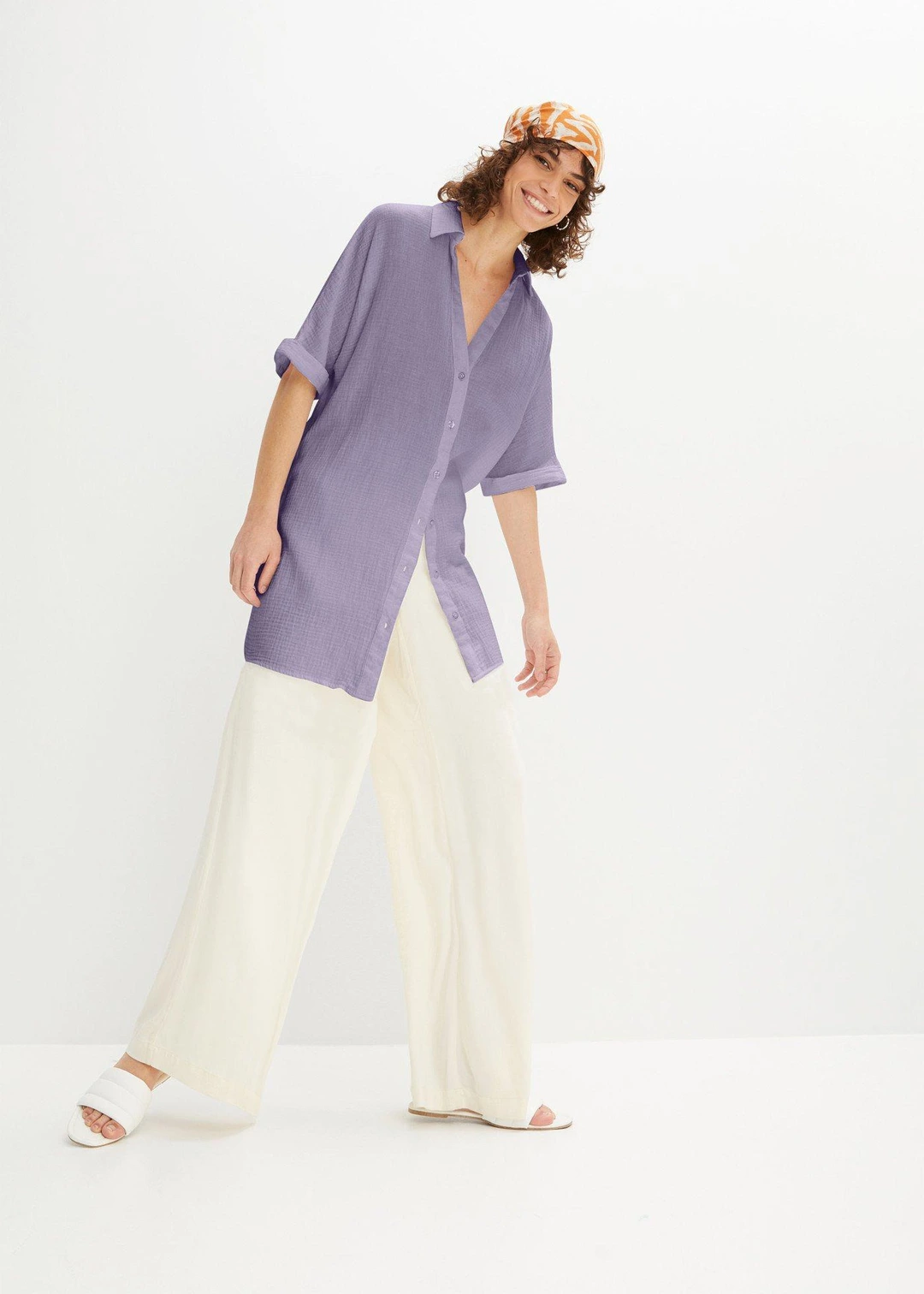 Chemisier long, oversize et doux en gaze de coton - 2