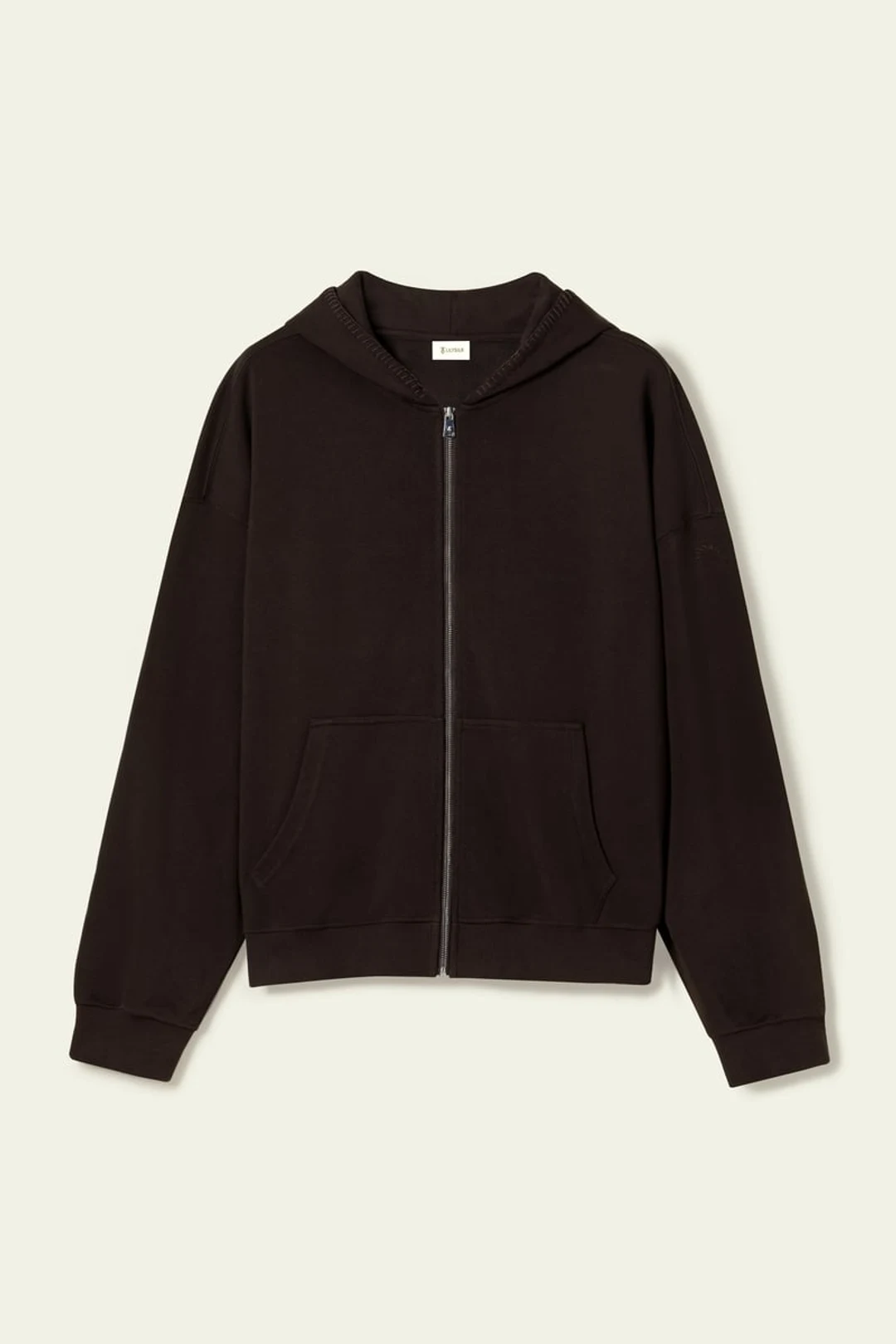 LILYSILK Sweat Seamflow Verge Noir XL Femme - SILKERRY Respirant Douceur Capuche Zippée Oversize