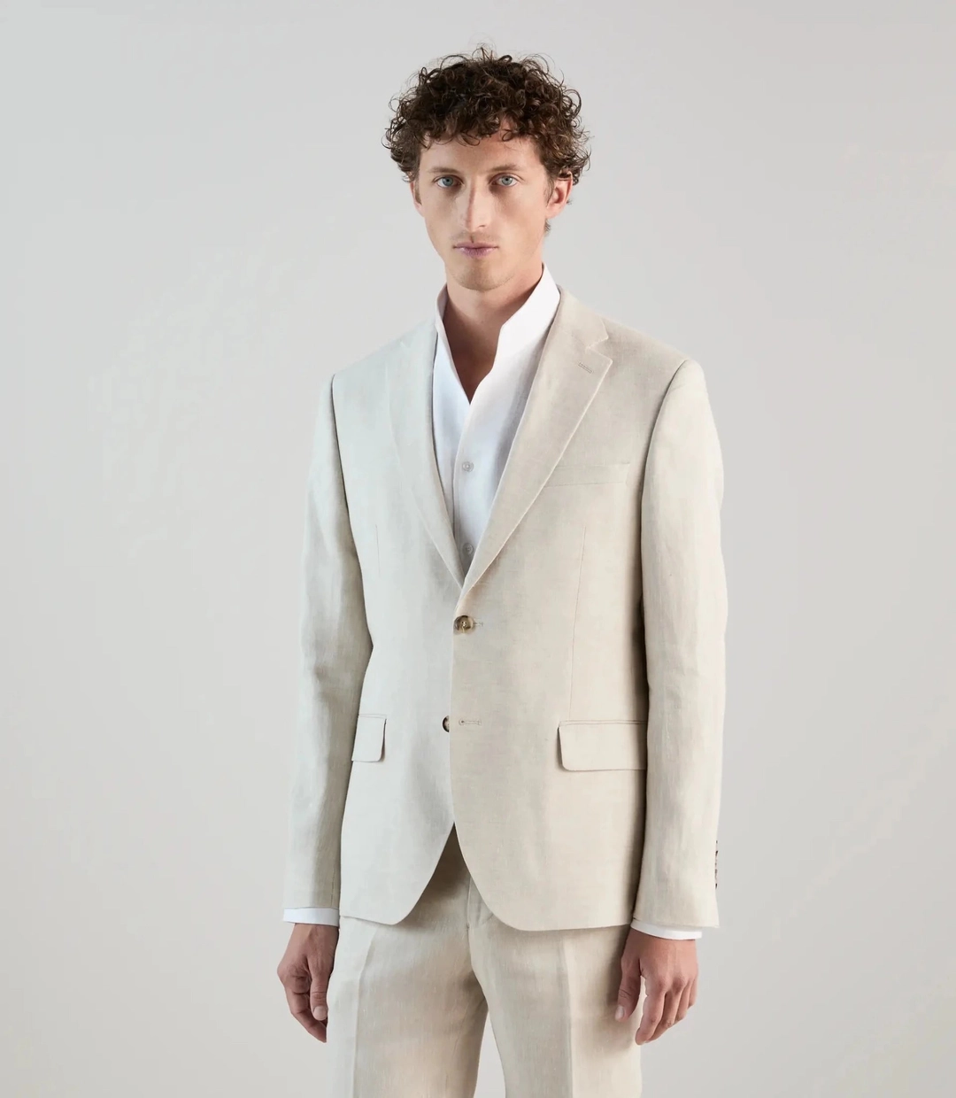 IZAC - Veste ville 100% lin beige