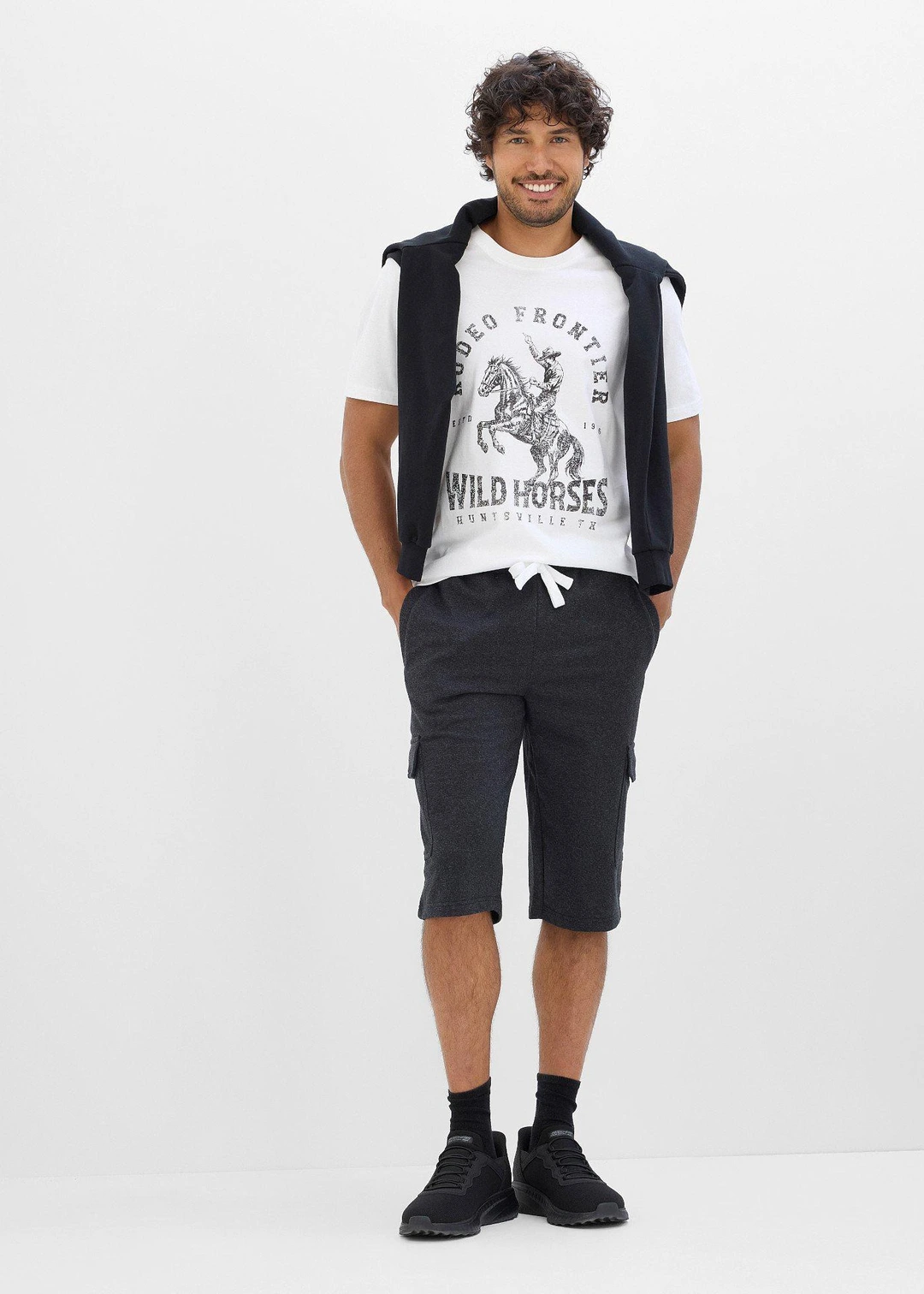 Bermuda cargo en sweat 100% coton - 2