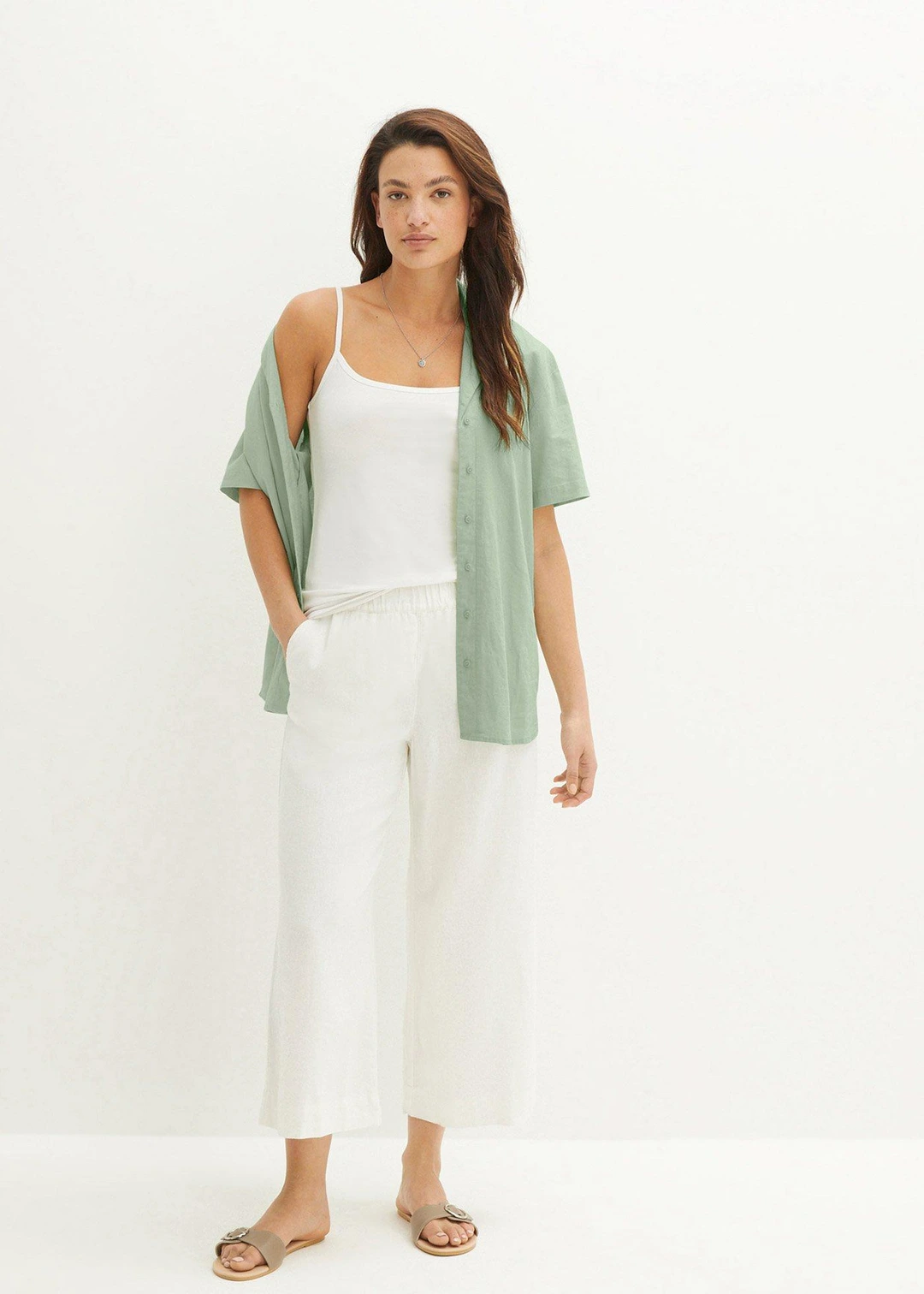 Pantalon large, longueur mollet - 2