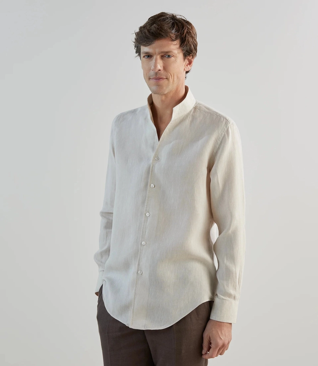 IZAC - Chemise 100% lin beige