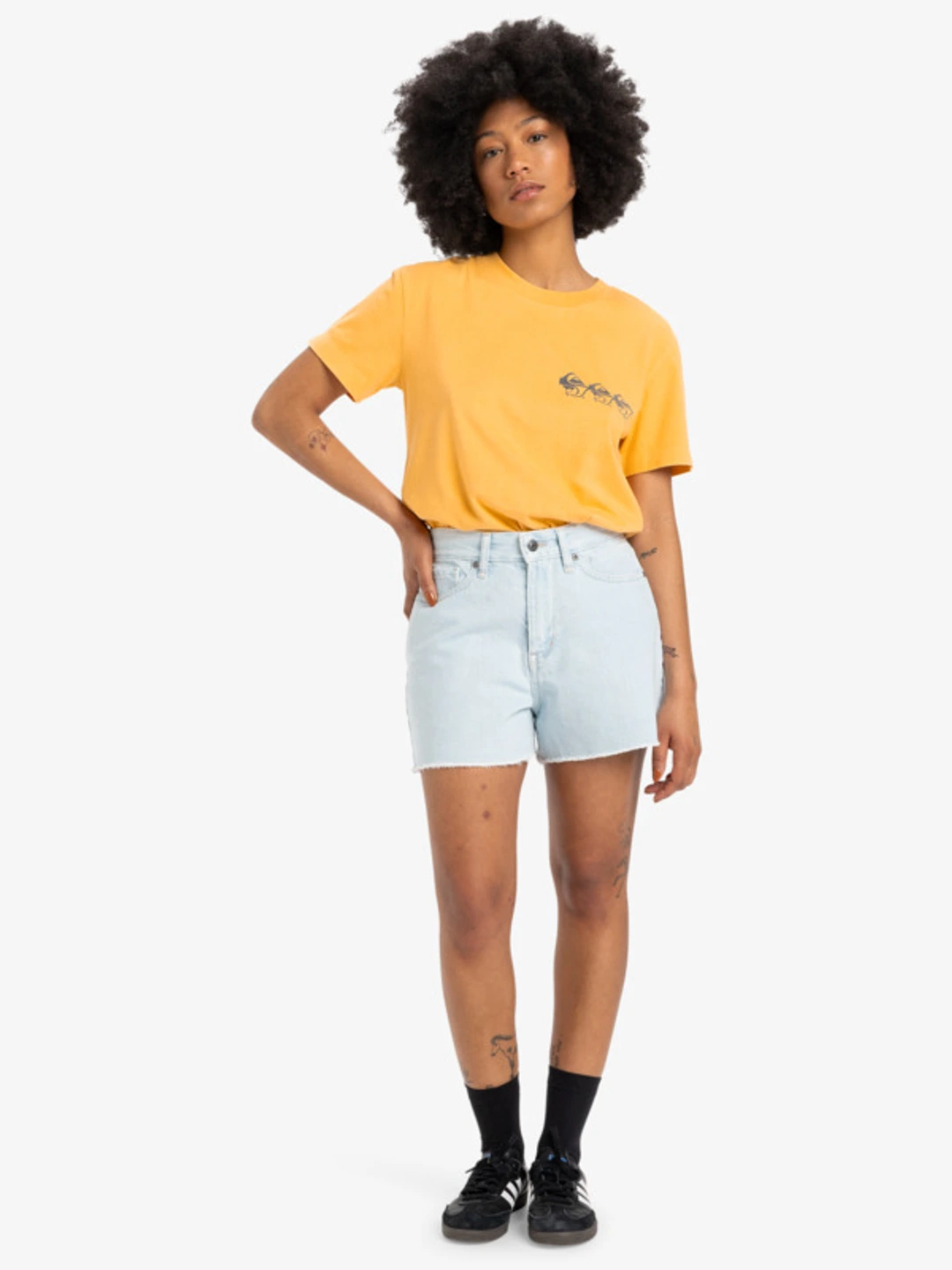Denim - Short en denim pour Femme Gris