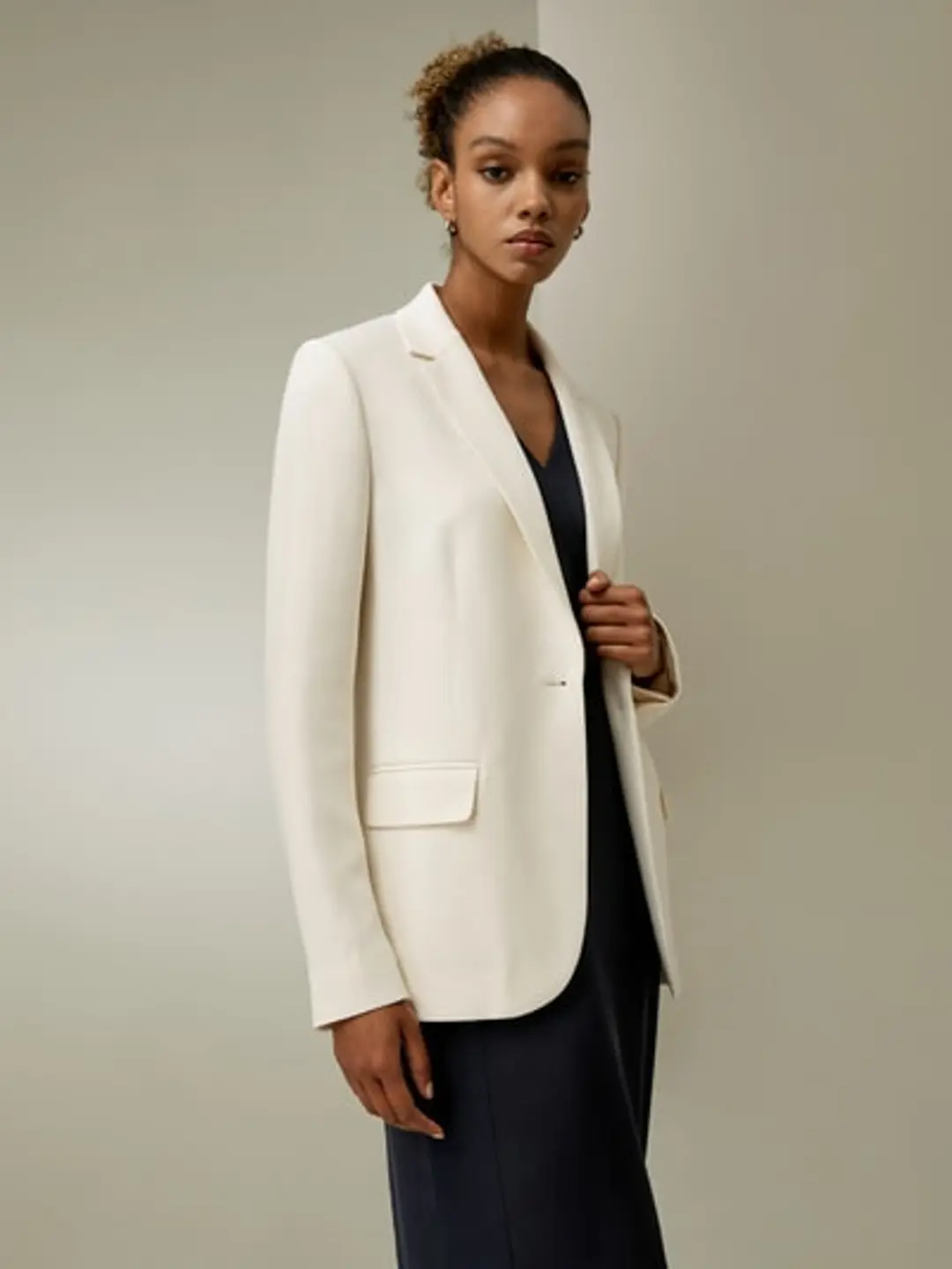 LILYSILK Blazer Soie Femme Élégant Noir N12 Crêpe de Chine Taille 44