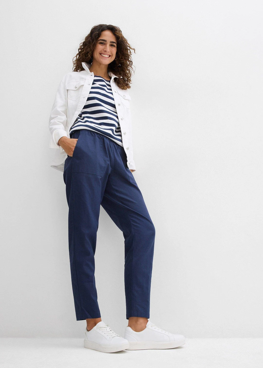 Léger pantalon jogger en lin mélangé - 2