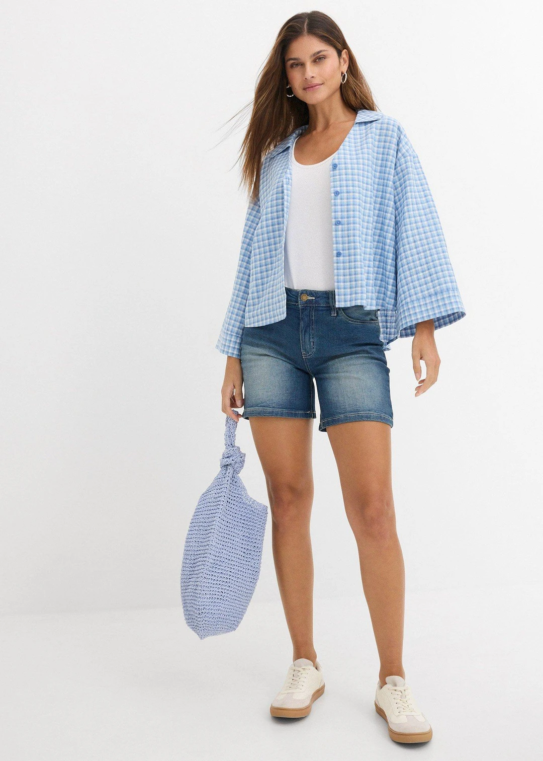 Lot de 2 shorts en jean slim, taille mi-haute - 2