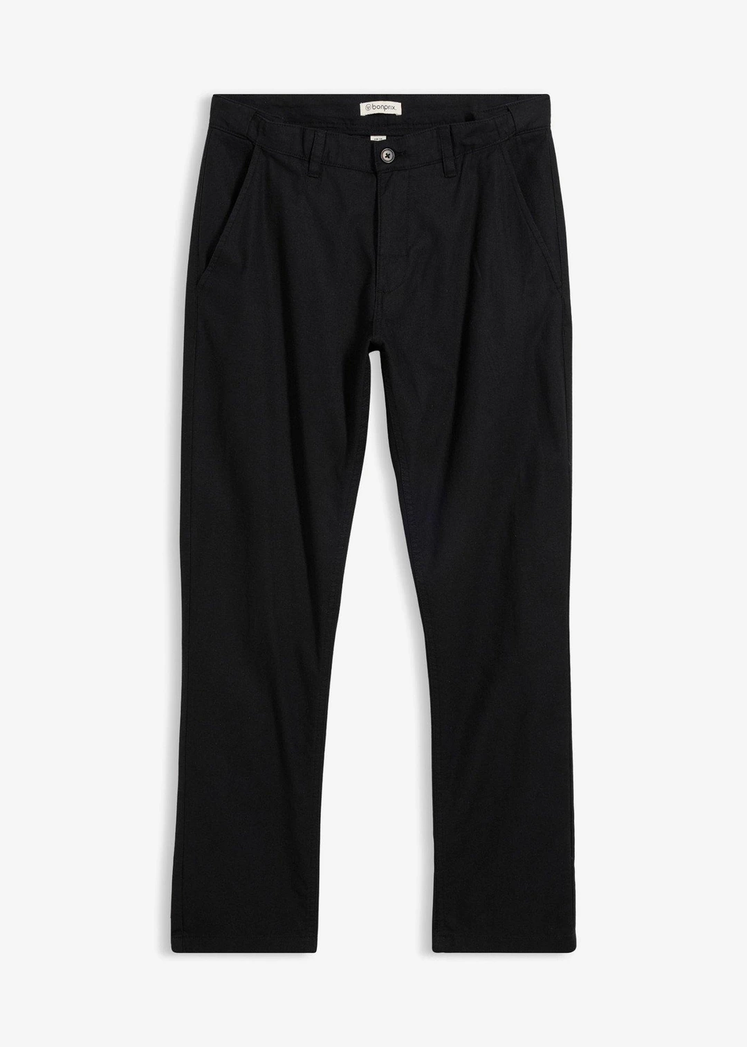 Pantalon chino regular en lin mélangé, droit