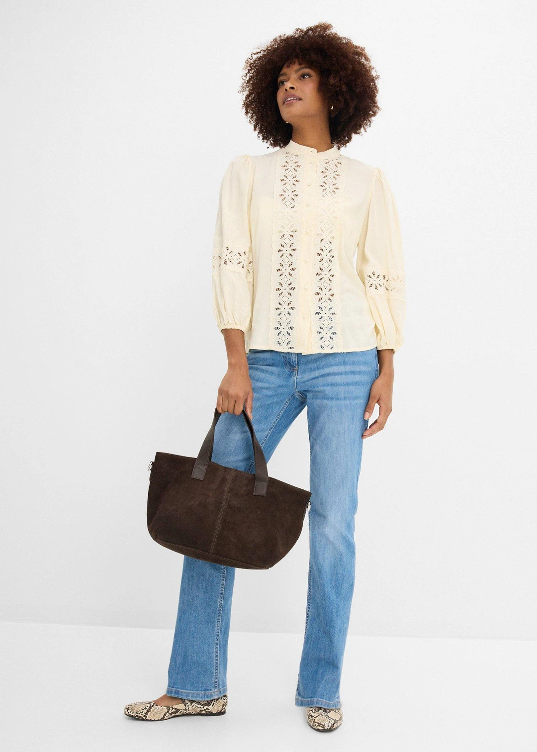 Jean droit taille mi-haute et élastiquée - 2