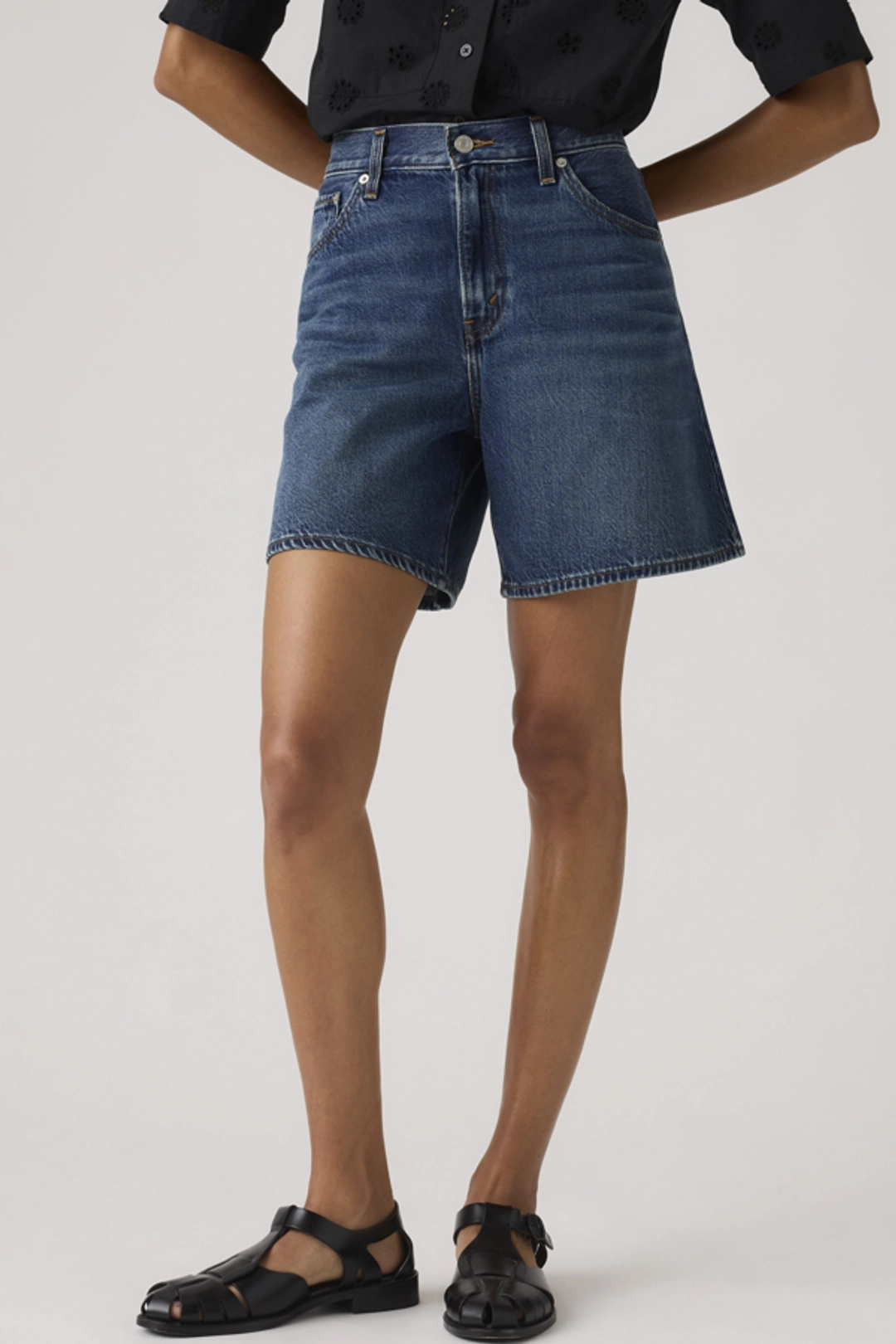 Levi's Short Baggy Taille Haute - Femme - Bleu / Far And Wide Short - 34 - 2