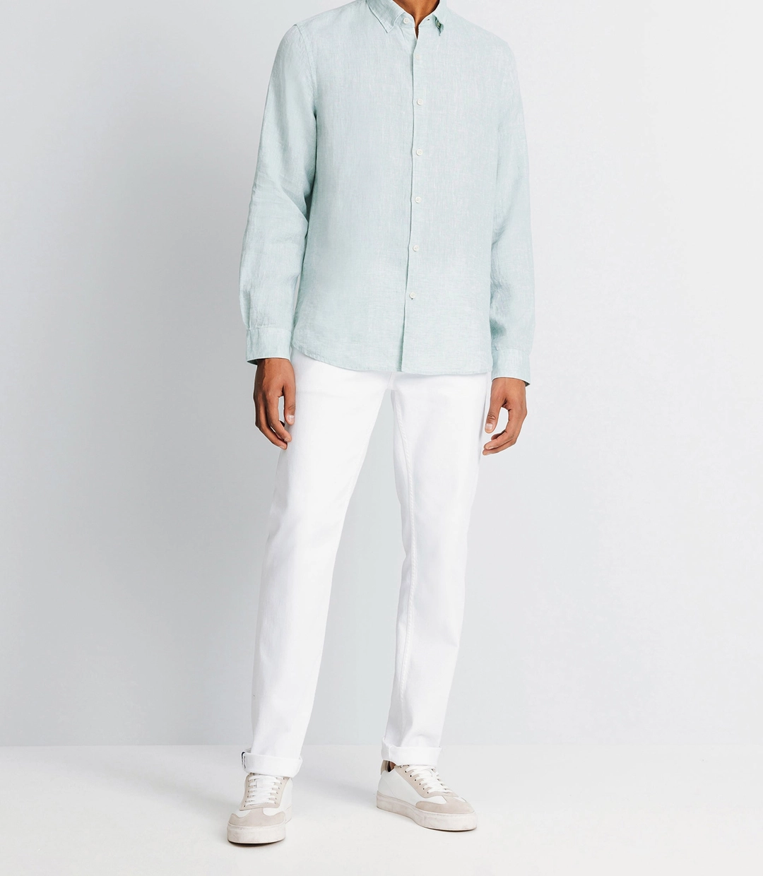 IZAC - Chemise casual en lin vert clair