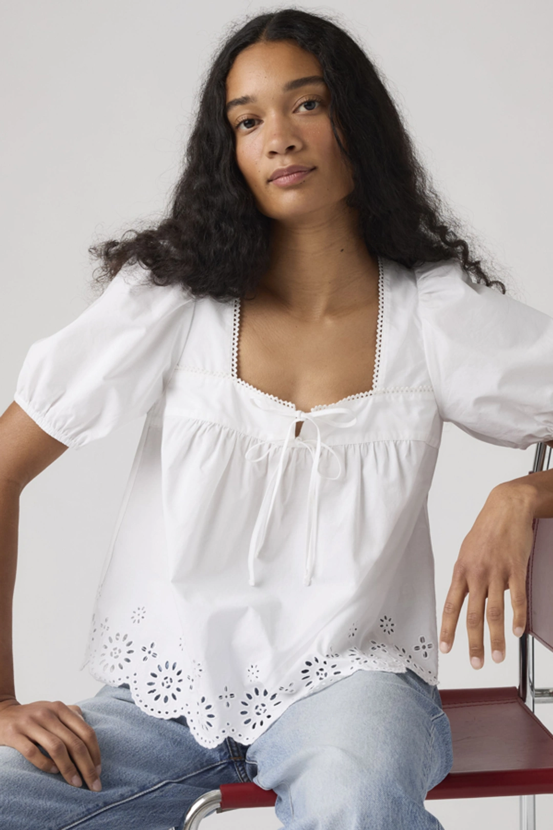 Levi's Blouse Manche Courte Et Découpes Darling - Femme - Blanc / Bright White - XS