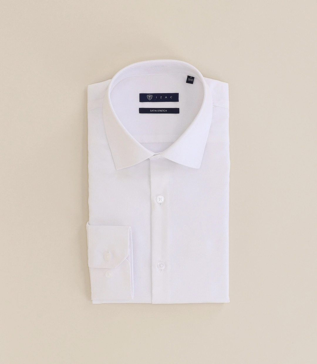 IZAC - Chemise infroissable col italien blanche