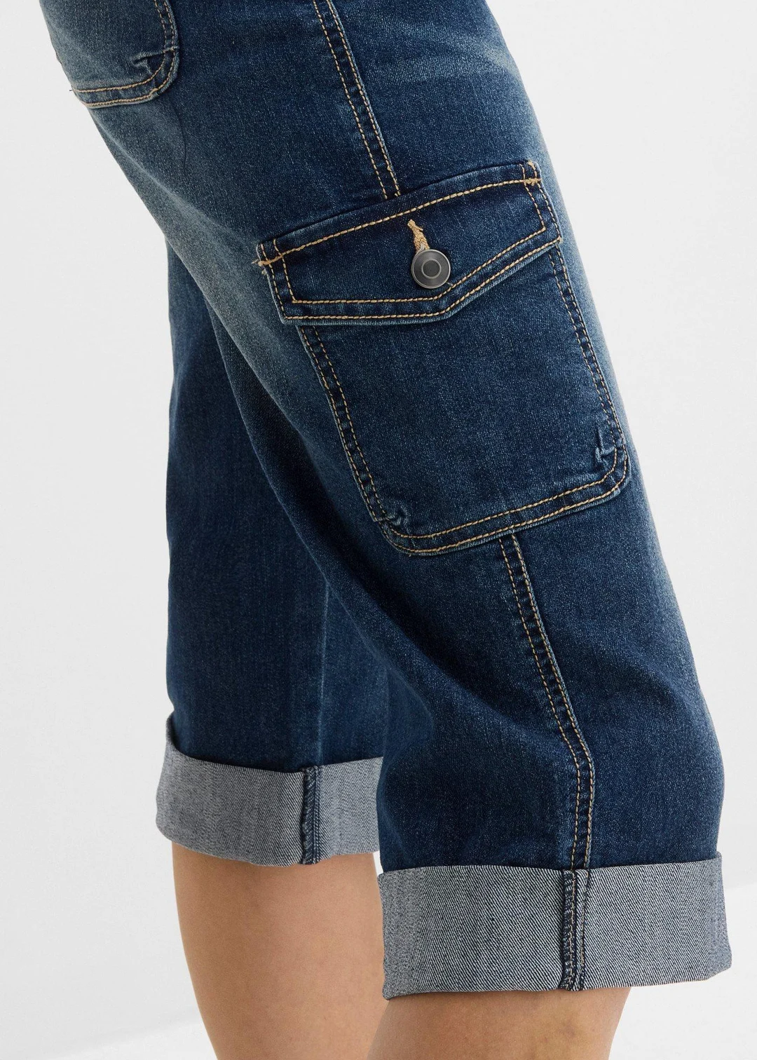 Jean cargo extensible, taille mi-haute - 3