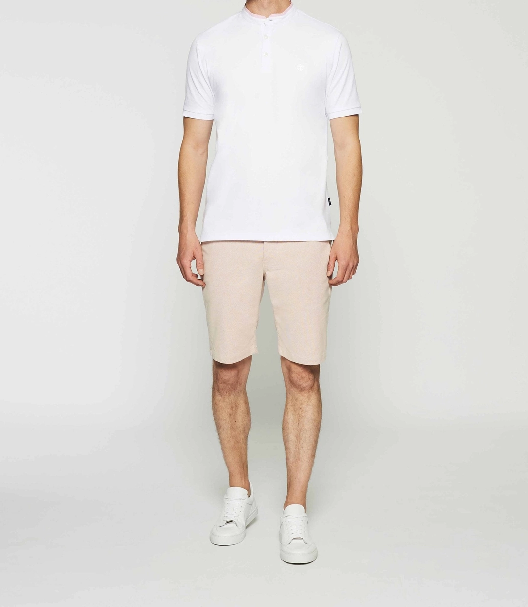 IZAC - Polo uni col mao blanc GASPAR