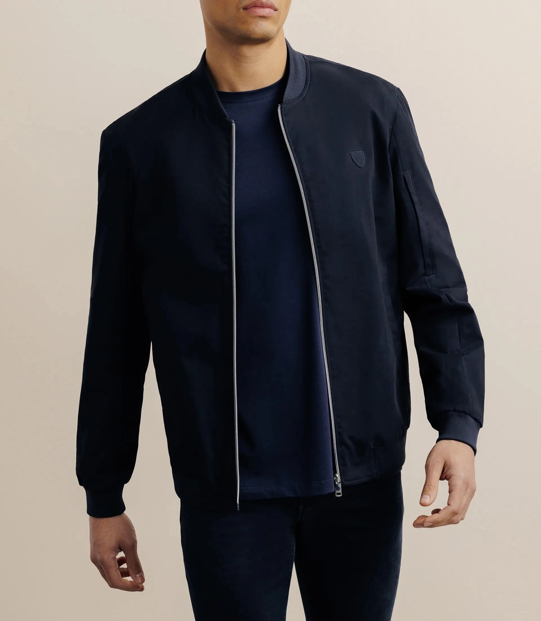 IZAC - Blouson col teddy marine