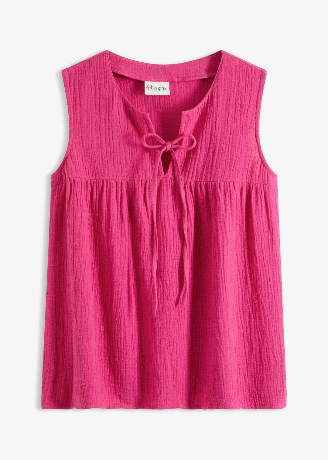 Blouse sans manches en gaze de coton