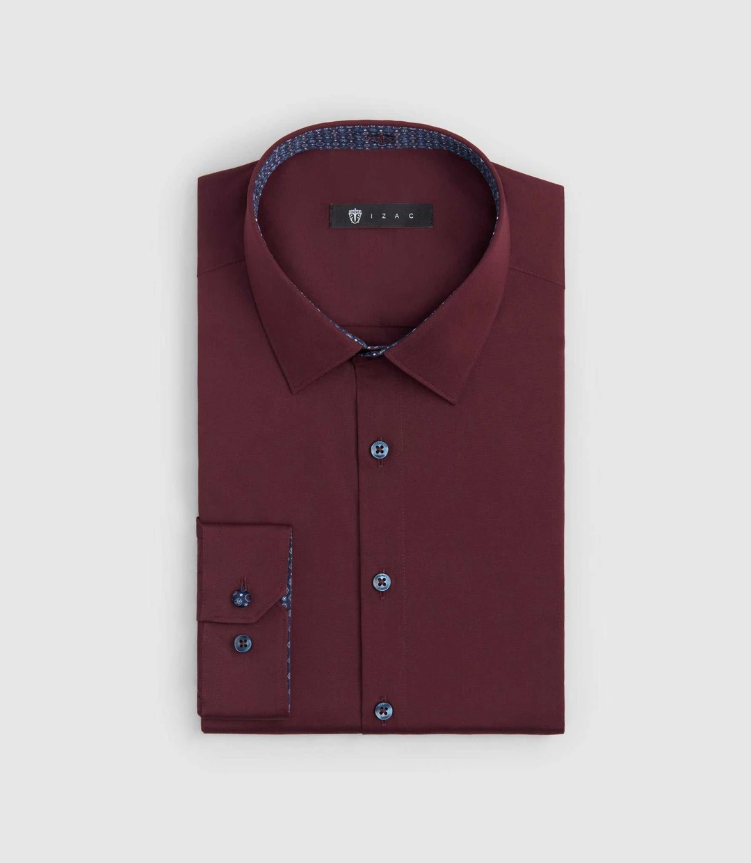 IZAC - Chemise slim fantaisie bordeaux ''Sapeur''