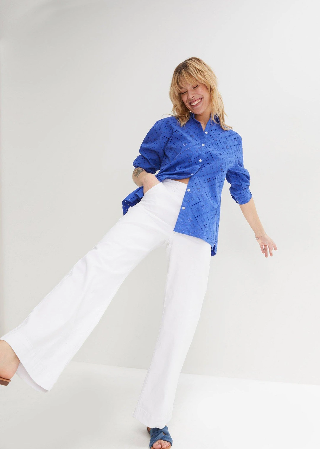 Jean large, extensible, taille haute - 2