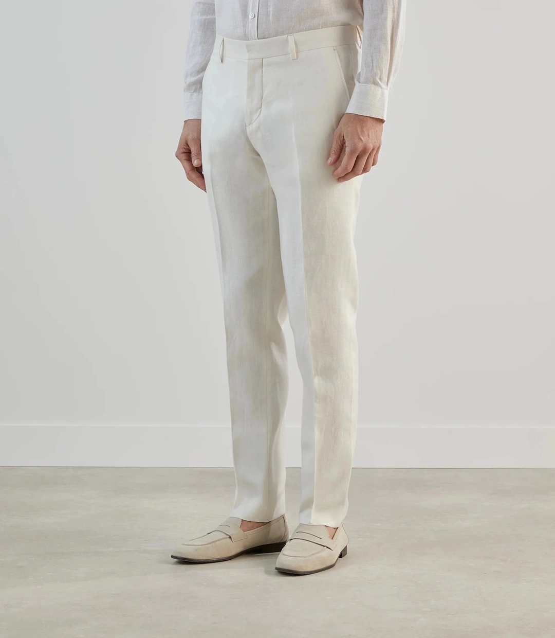 IZAC - Pantalon ville 100% lin écru