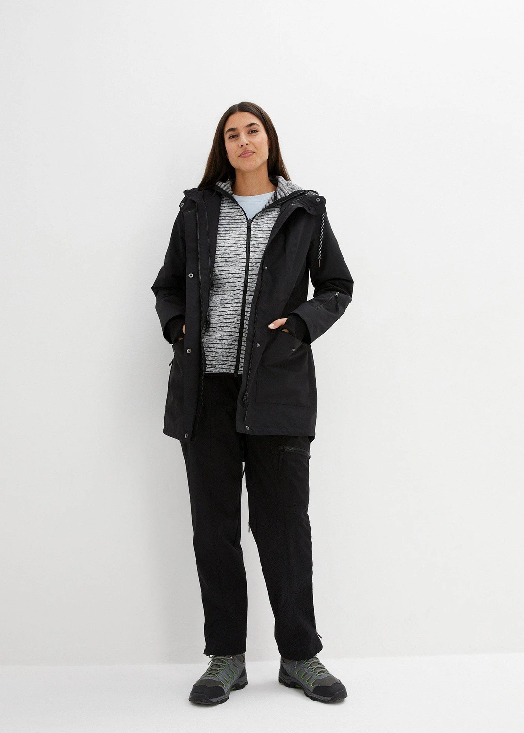 Parka mi-longue 3en1 avec poches pratiques