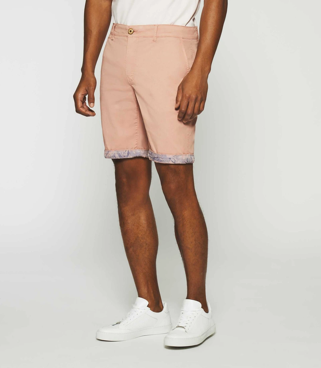 IZAC - Bermuda en coton stretch rose